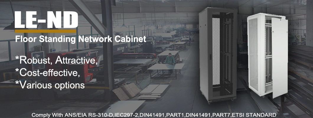 Le 19 Inch SPCC Cold Rolled Network Cabinet Steel Server Rack Enclosure