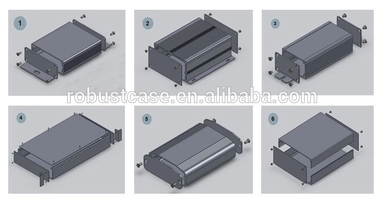 Electronic Shell Prototype Extruded Aluminum Electronic Enclosure/ Aluminum Extrusion Enclosure PCB Housing Box 63*38mm