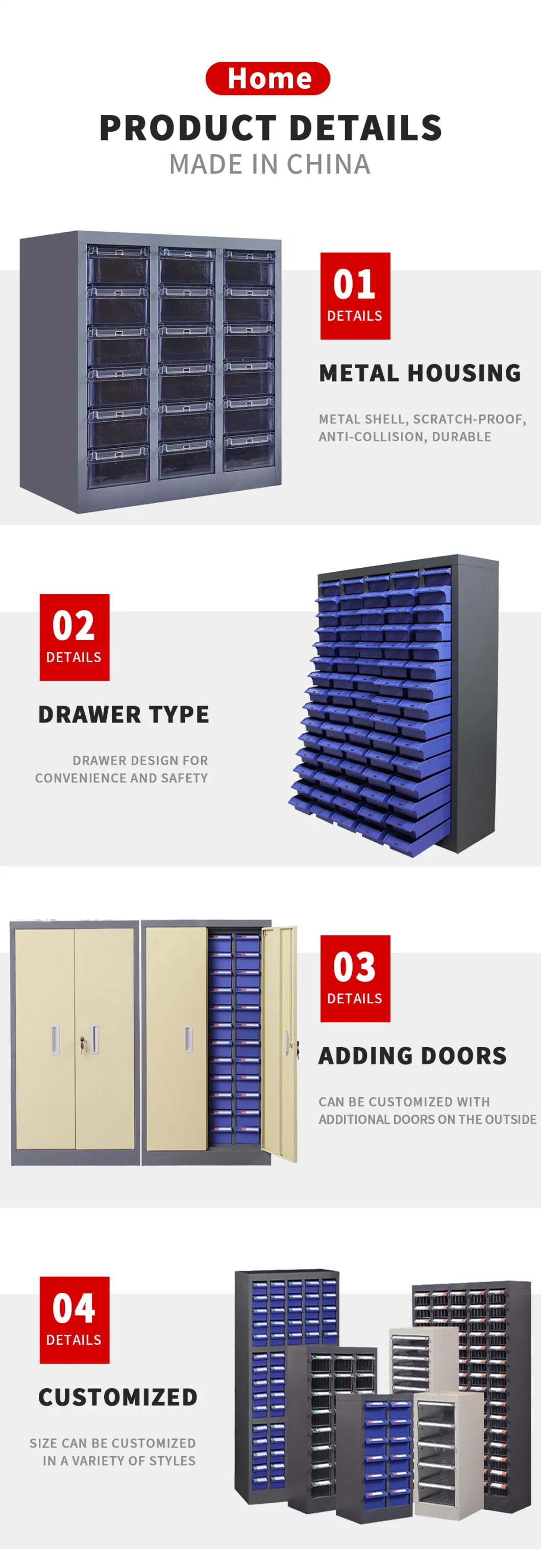 Smile Strong Bearing Capacity Parts Cabinet Parts Storage Cabinets